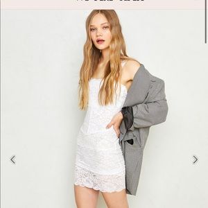 We are HAH (Hot as Hell) white lace body-con dress
